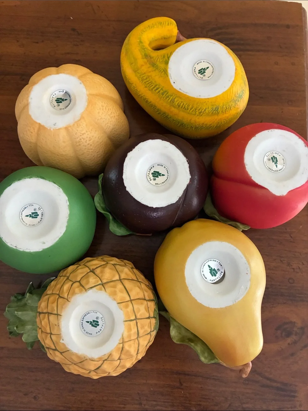 PartyLite - Vintage Fruit Splash/Basket Votive Holders (set of 7)
